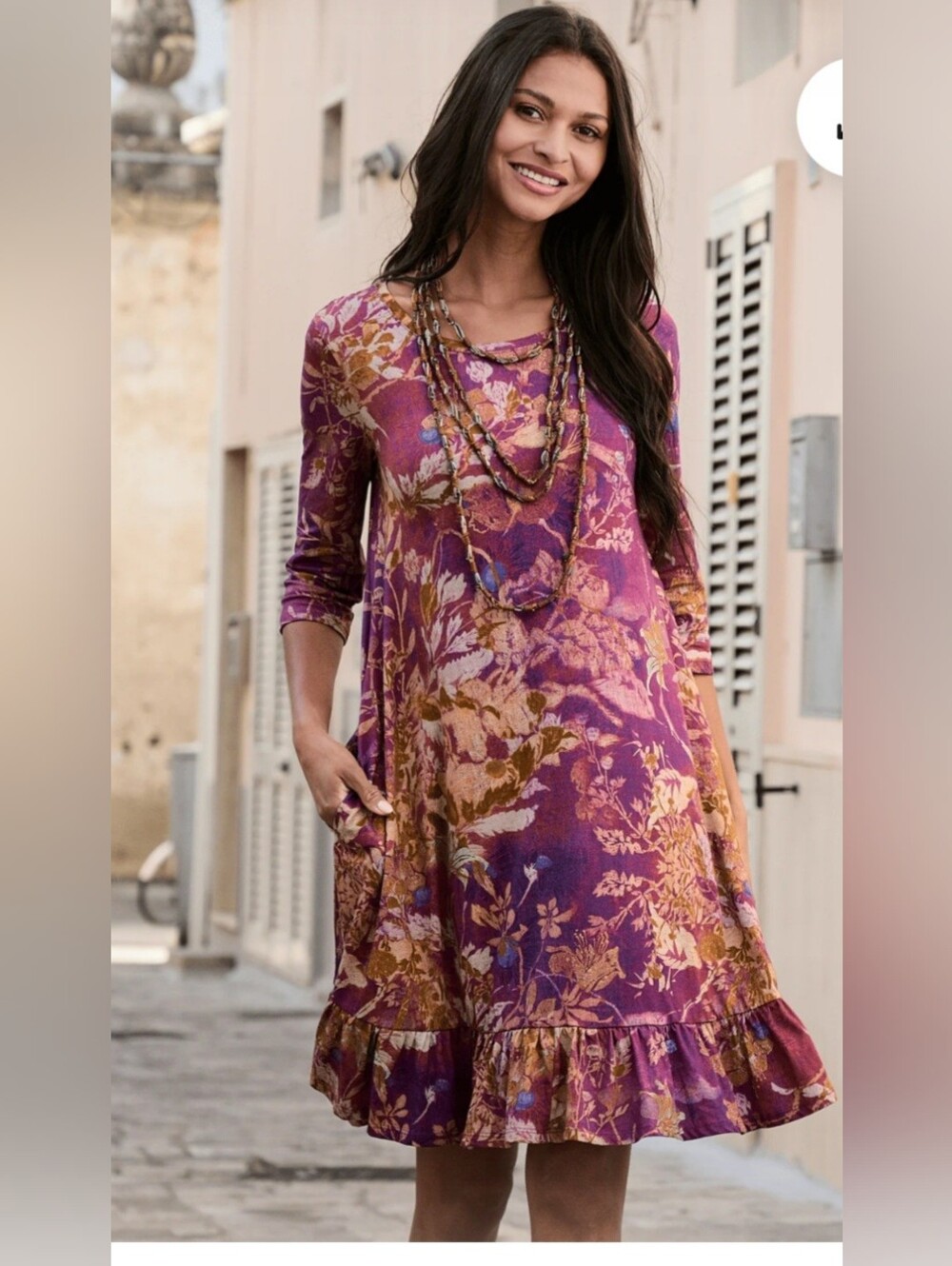 Peruvian Connection Wild Orchid Dress. Size L